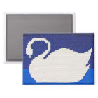 Cygne Blanc Dans Aqua Blue Lake Crochet Artistique