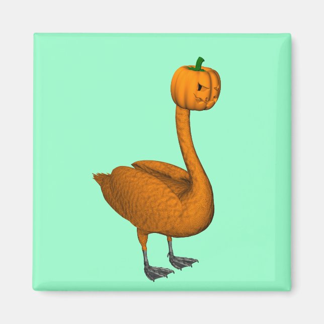 Aimant Cygne d'Halloween orange doux (Devant)