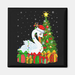 Aimant Cygne oiseau Noël vacances Santa Cygne arbre de No