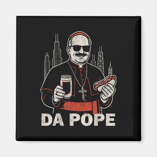 Aimant Da Pope De L'Amérique Chicago Pape Leo Xiv Funny V (Devant)