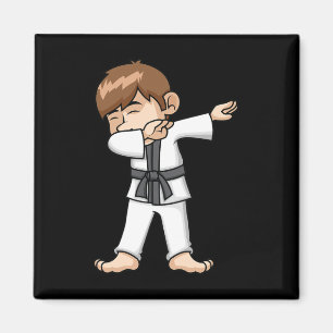 Aimant Dabbing Karate Boy Funny Martial Arts Caricature D