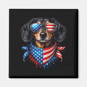 Aimant Dachshund Bandana 4 juillet Patriote Amoureux des 