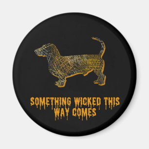 Aimant Dachshund Chien Silhouette Fun Halloween