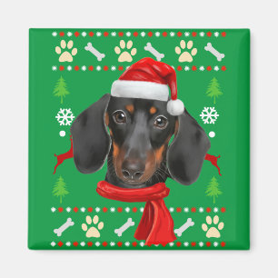 Aimant Dachshund Chien Vilain Noël