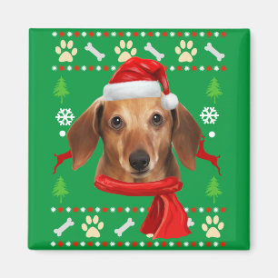 Aimant Dachshund Chien Vilain Noël