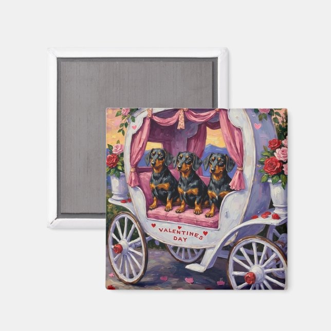 Aimant Dachshund Dog Valentine's Day (Recto/Verso)