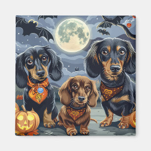 Aimant Dachshund Halloween Éffrayant