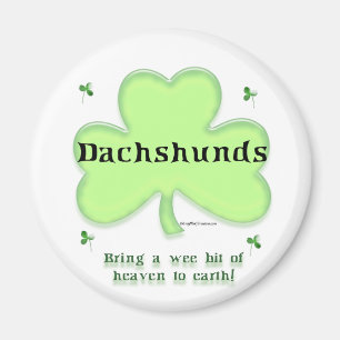Aimant Dachshund Heaven; Saint Patrick's day Dachshund
