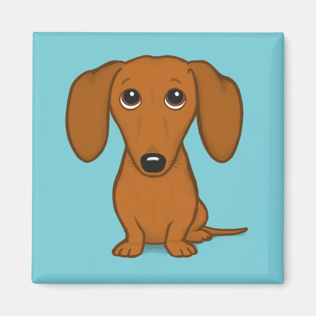 Aimant Dachshund | Weiner Dog | Doxie mignon chien de des (Devant)