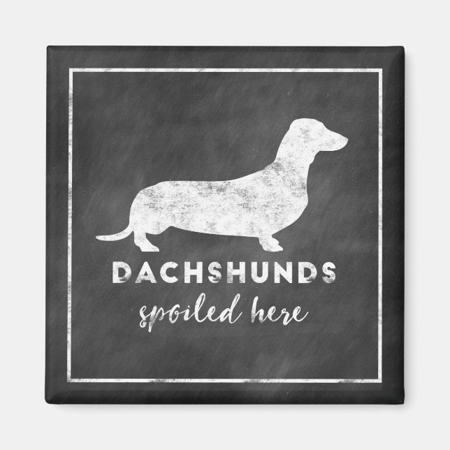 Aimant Dachshunds Spots Ici Vintage tableau de bord (Devant)