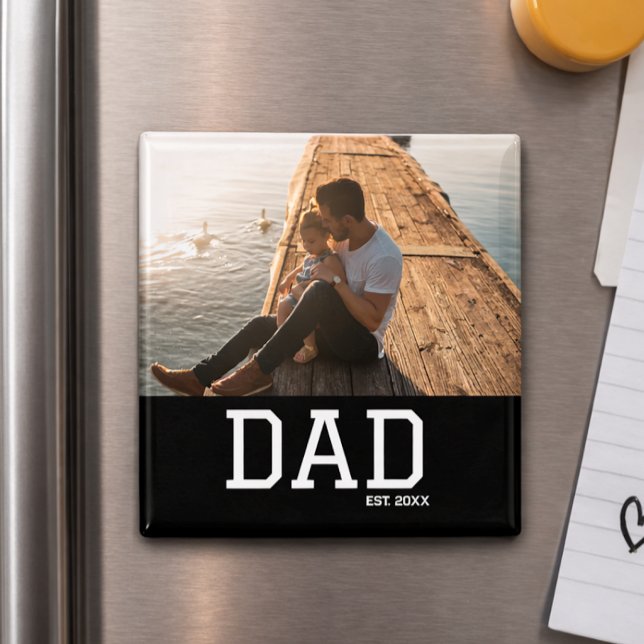 Aimant Dad Established Customizable Father's Day Photo (Créateur téléchargé)