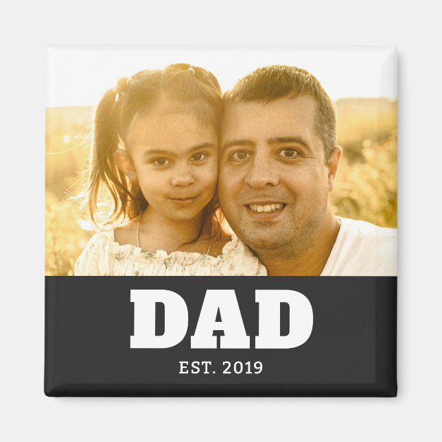 Aimant Dad Established Photo Father's Day (Devant)