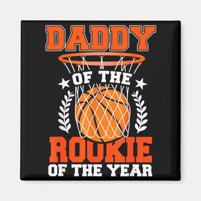 Aimant Daddy Of Rookie 1st Basketball Bday Theme Matching (Devant)