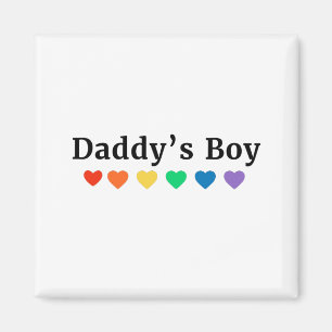 Aimant Daddy's Boy, Pride Rainbow Hearts, Funny Cool LGBT