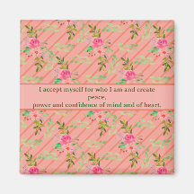 Aimant d'affirmation Fleurs et Feuilles