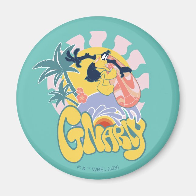 Aimant DAFFY DUCK™ Surf - Gnarly (Devant)