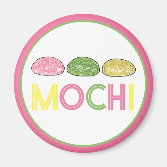 Aimant Daifuku Mochi Nouvel An Japonais Gâteau de riz (Devant)