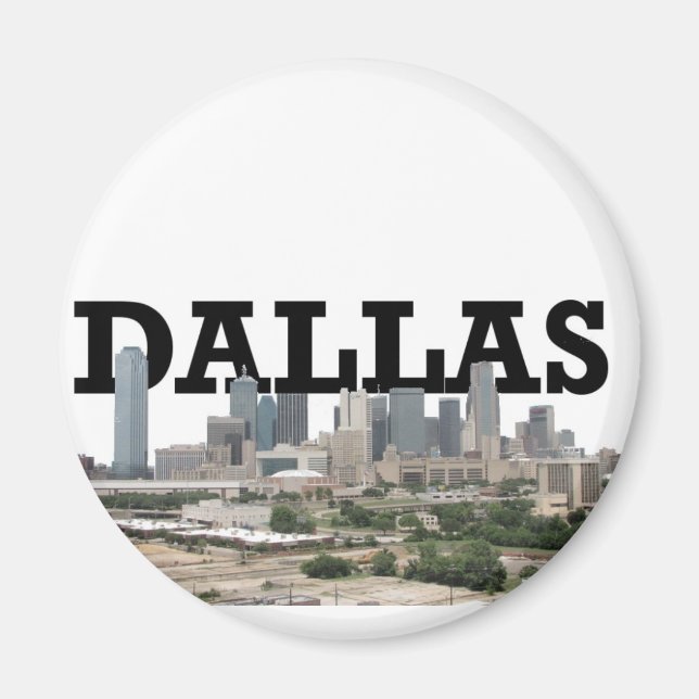 Aimant Dallas Skyline avec Dallas dans le ciel (Devant)