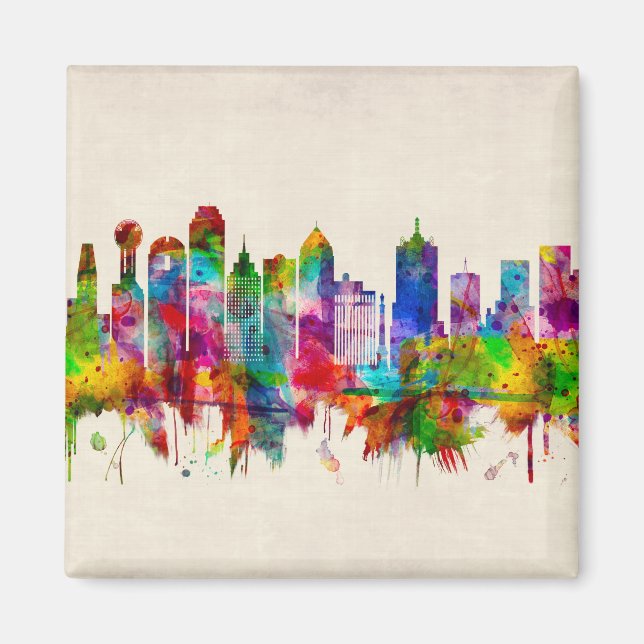 Aimant Dallas Texas Skyline (Devant)