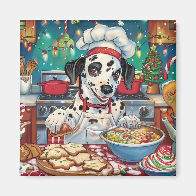 Aimant Dalmatie : Noël festif (Devant)