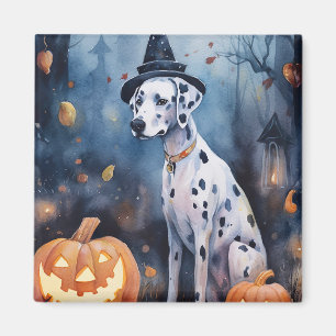 Aimant Dalmation d'Halloween avec effroi Citrouille