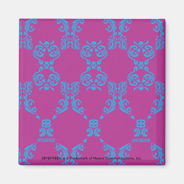 Aimant Damask Aqua-Purple (Devant)