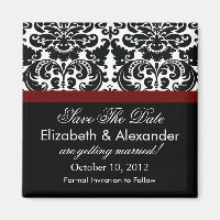 Damask Merlot Red Enregistrer l'aimant Date