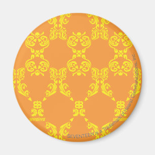 Aimant Damassé jaune-orange