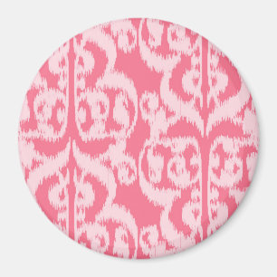 Aimant Damassé maure d'Ikat - nuances du rose de corail