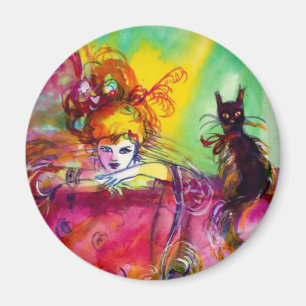 AIMANT DAME AVEC CHAT NOIR