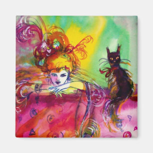 AIMANT DAME AVEC CHAT NOIR