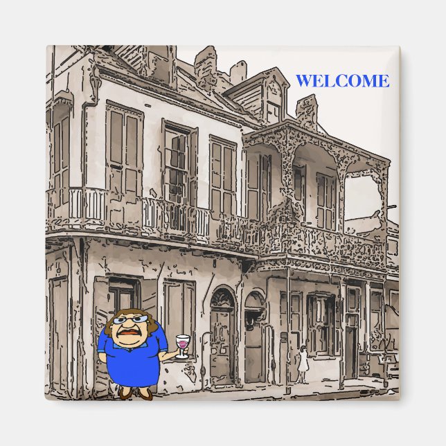 Aimant Dame de bienvenue sur Desire St (Devant)