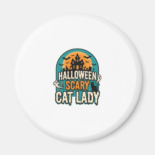 Aimant Dame de chat Halloween Épouvantable Maison hantée
