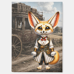 Aimant Dame Fennec Steampunk et diligence