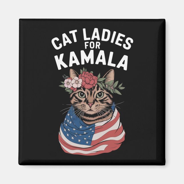 Aimant Dames De Chat Pour Kamala Élection De Chat Lady Ha (Devant)