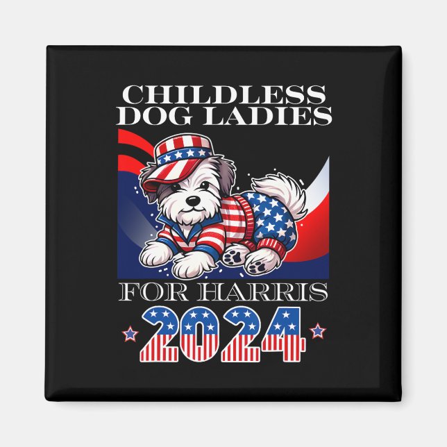 Aimant Dames de chiens pour Harris 2024 Président Kamala (Devant)