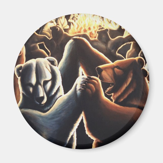 Aimant Dancing Bears Frigo Magent Faune et Art Cadeaux (Devant)