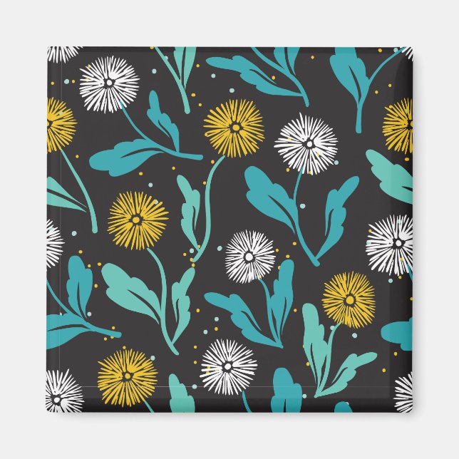 Aimant Dandelion de printemps Fleurs et design Feuille (Devant)