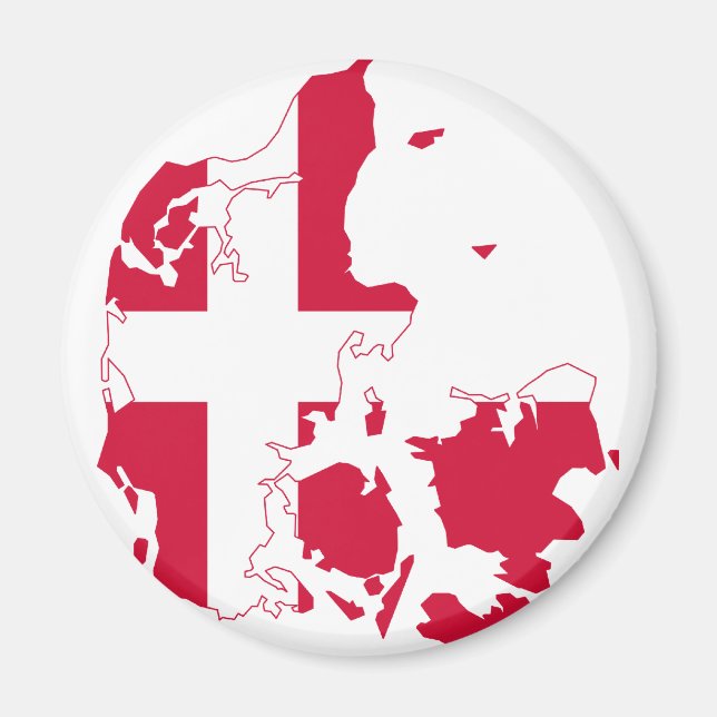 Aimant Danemark Carte Drapeau DK (Devant)