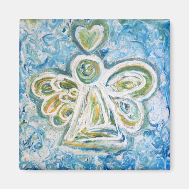 Aimant d'angle bleu doré (Devant)