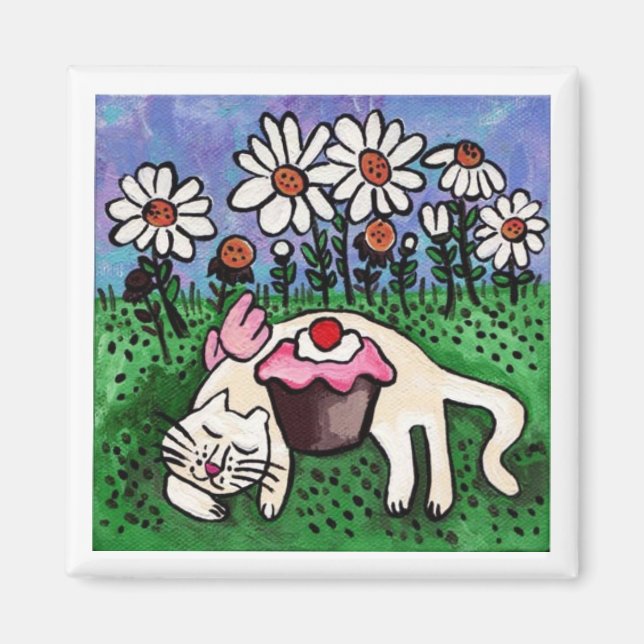 Aimant d'angle de Kitty Dormir (Devant)