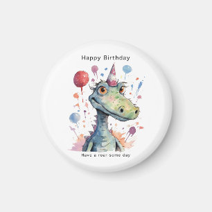 Aimant d'anniversaire dinosaure, anniversaire roar