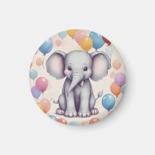 Aimant d'anniversaire Eléphant mignon
