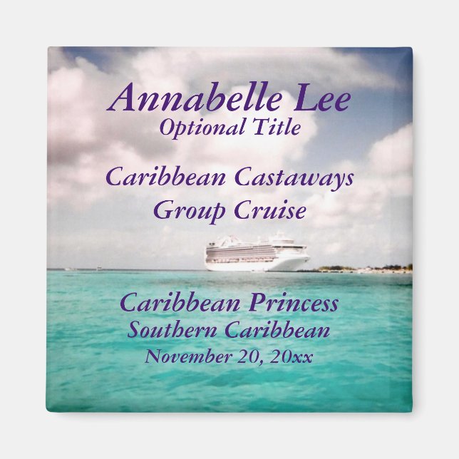 Aimant Dans l'aimant de croisière de groupe personnalisé  (Devant)
