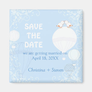 Aimant Dans l'Air Baby Blue Wedding Sauvez la date