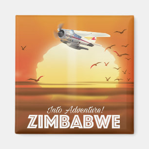 Aimant Dans l'aventure ! Zimbabwe affiche de voyage