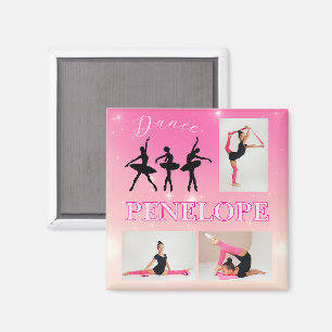 Aimant Danse Ballet rose Gradient 3 Photo personnalisée