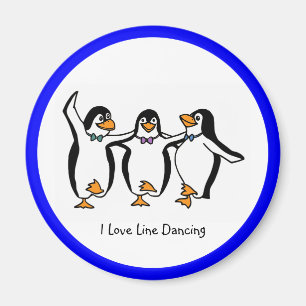 Aimant Danse en ligne : Pingouins dansants