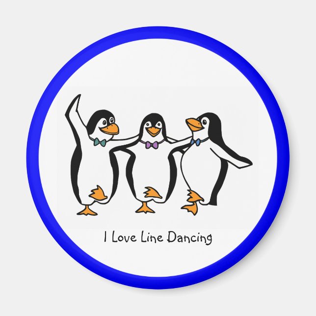 Aimant Danse en ligne : Pingouins dansants (Devant)