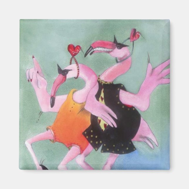 Aimant Danse Flamant rose (Devant)